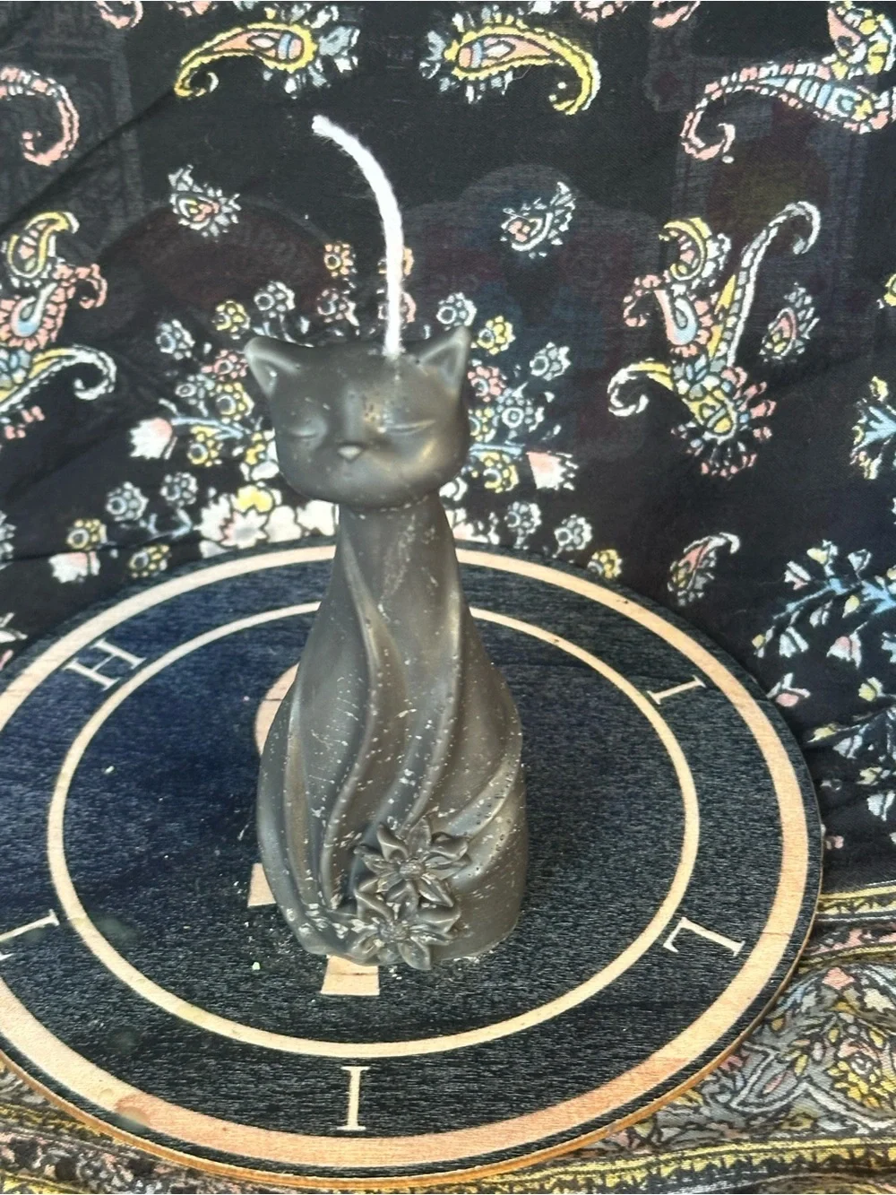 Elegant Black Cat Candle